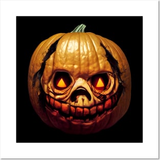 Scary Halloween Pumpkin Art Posters and Art